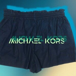 MICHAEL KORS -DARK NAVY  SHORTS / drawstring - XL - women - brushed cotton -